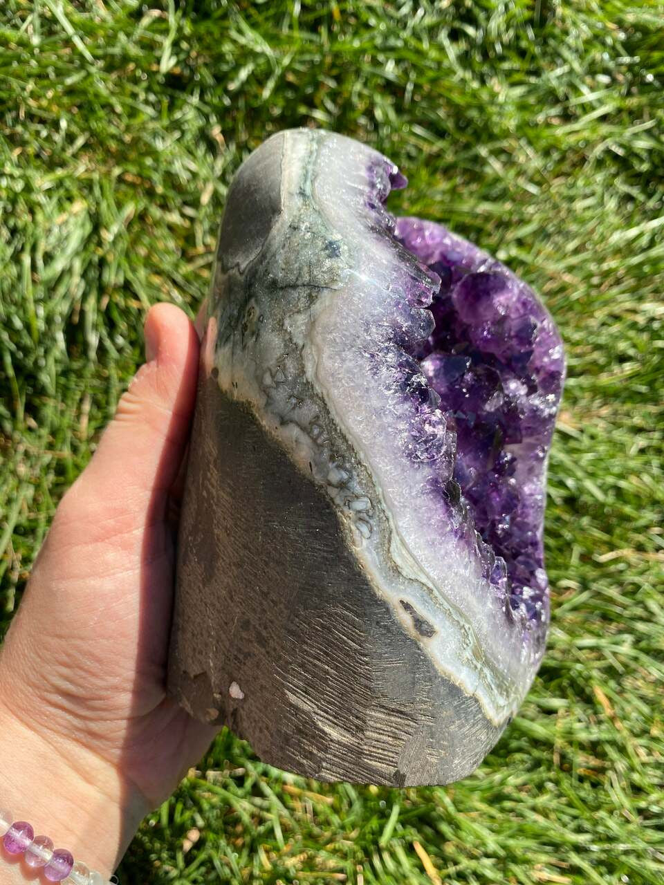 Raw Amethyst Standing Crystal Cluster Geode - No.86