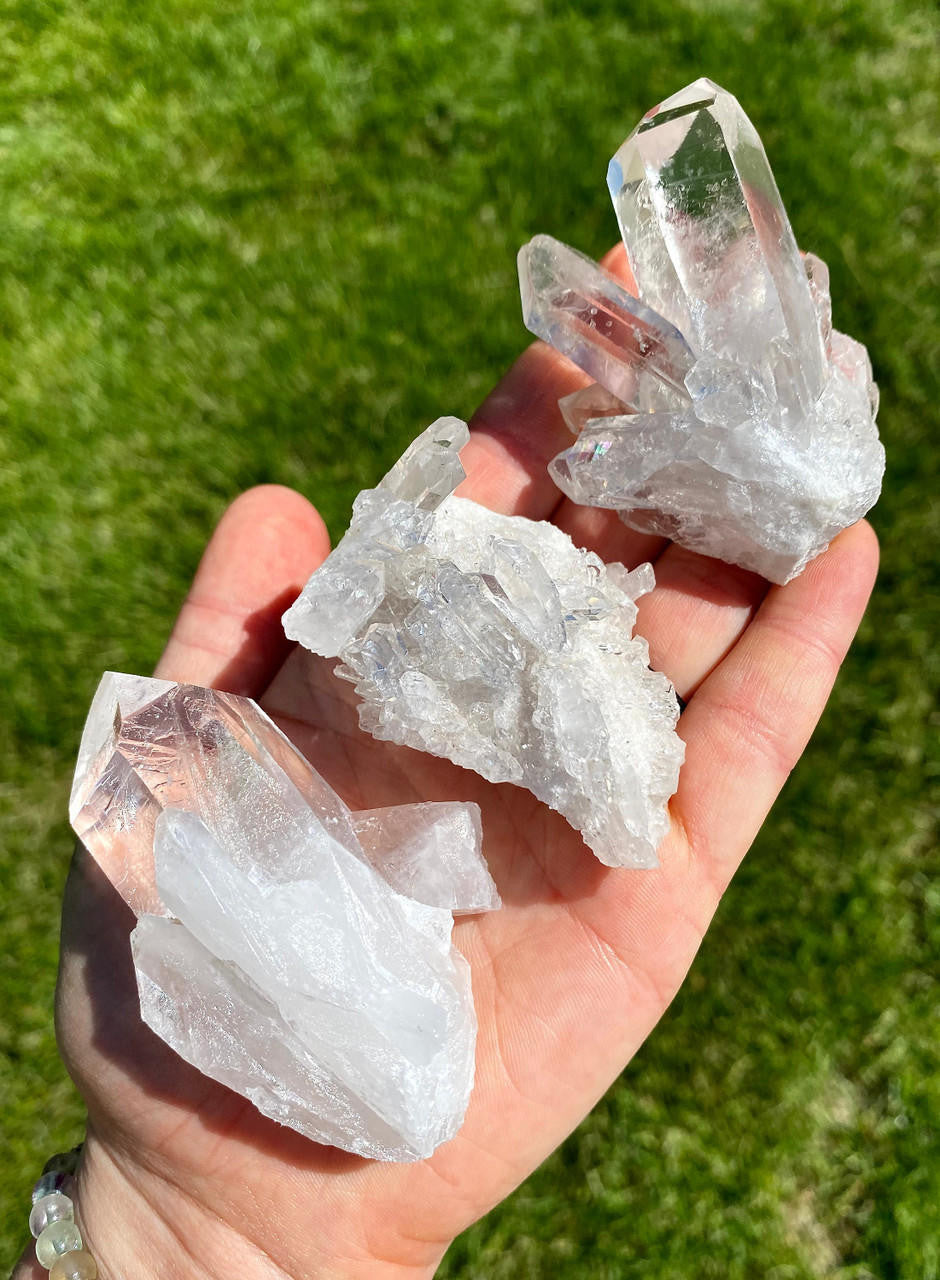 Raw Clear Quartz Crystal Cluster - Extra Quality