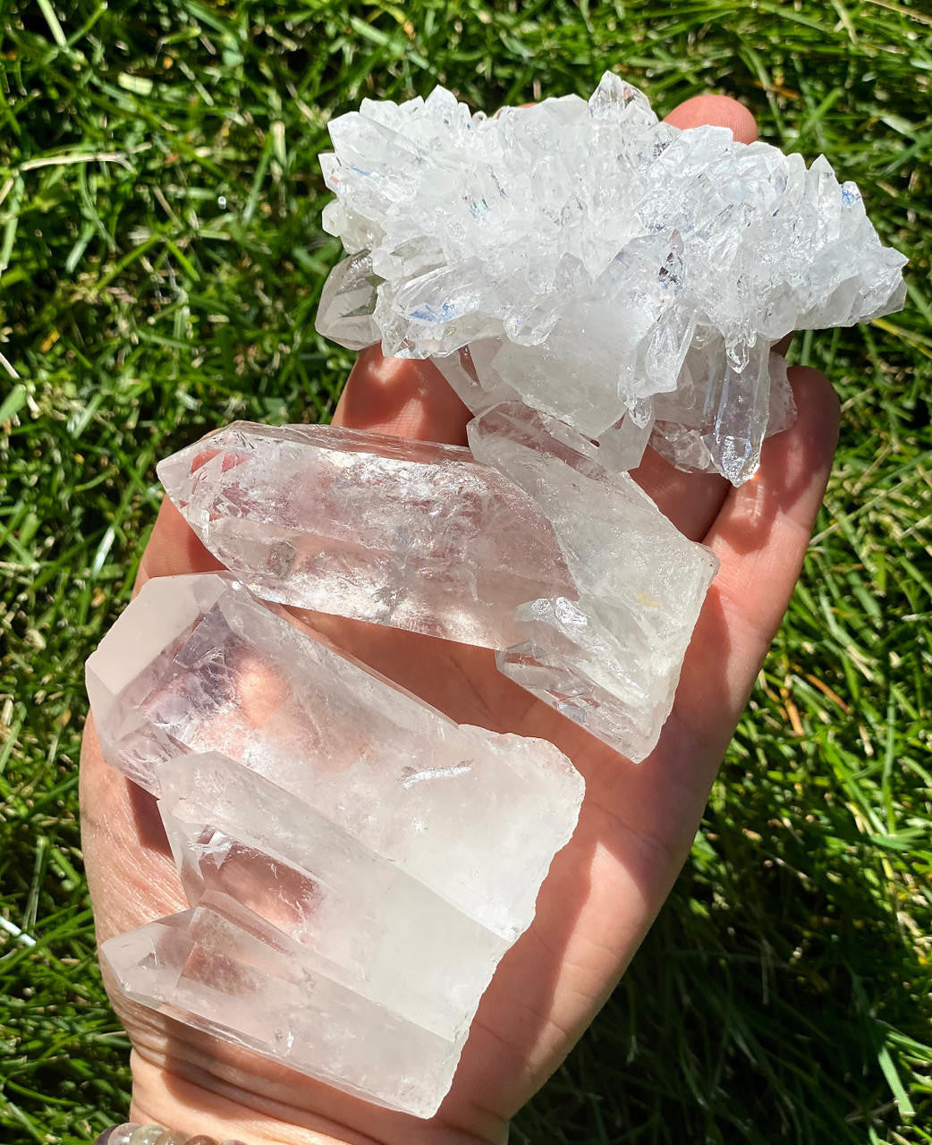 Raw Clear Quartz Crystal Cluster - Extra Quality