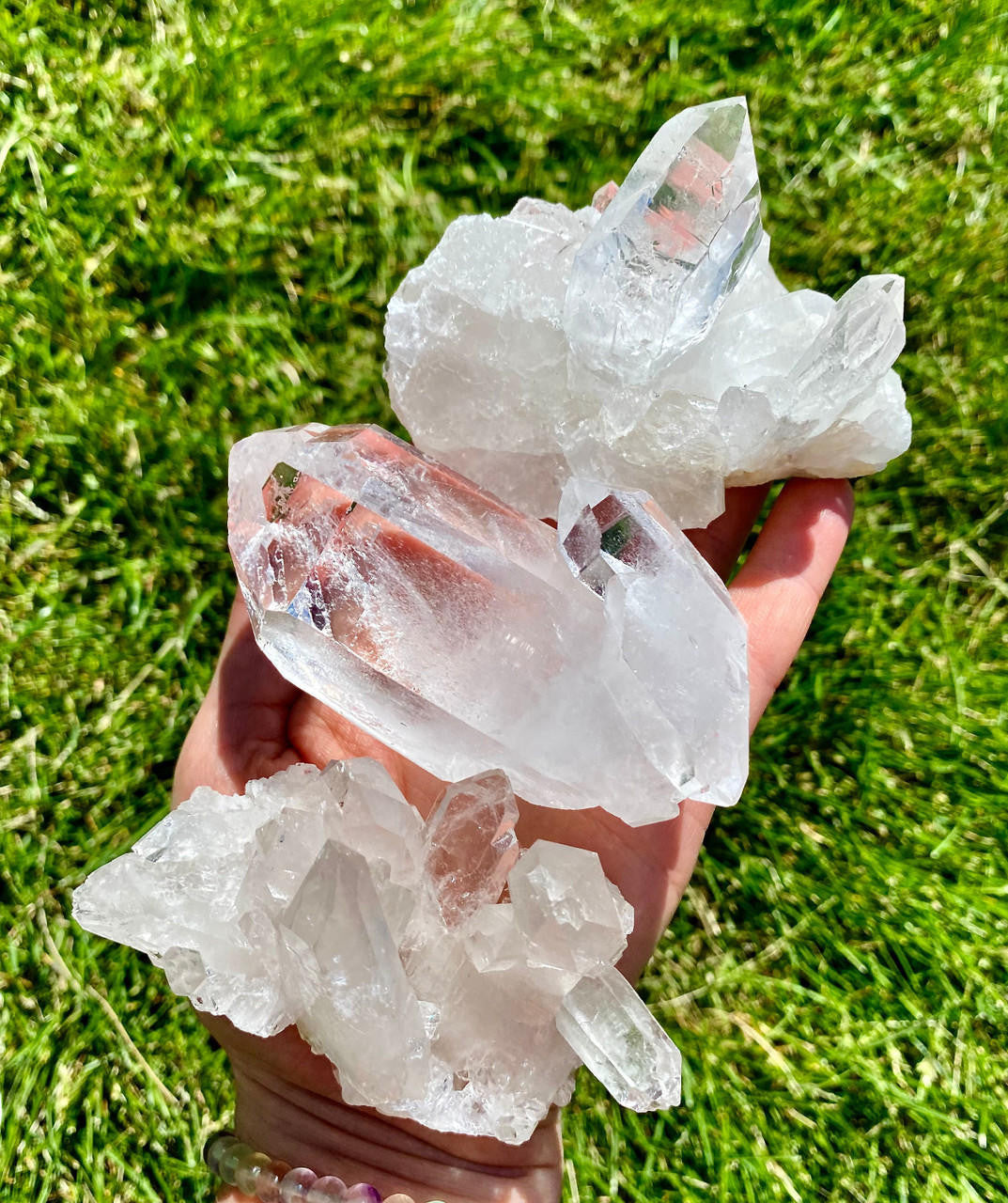Raw Clear Quartz Crystal Cluster - Extra Quality