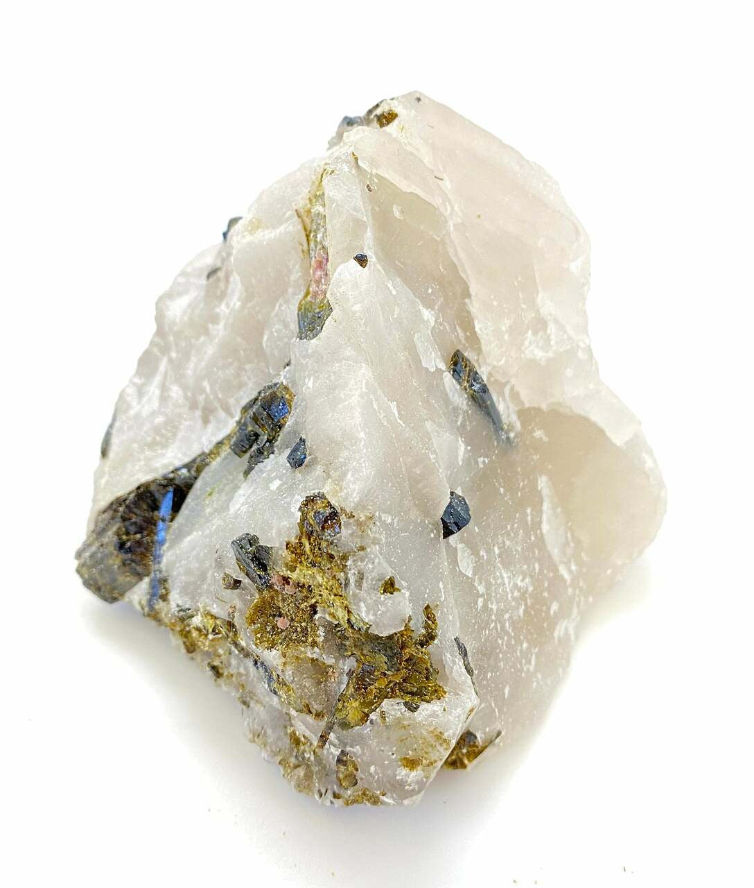 Raw Green Tourmaline & Clear Quartz Crystal - No.12
