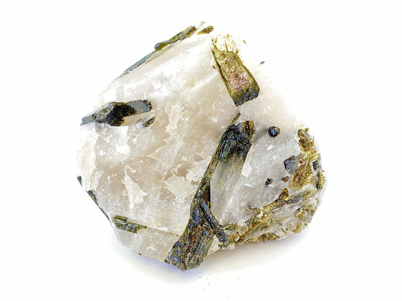 Raw Green Tourmaline & Clear Quartz Crystal - No.12