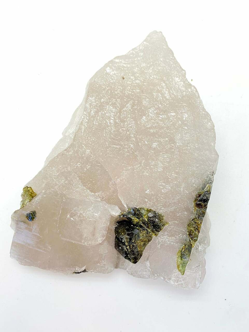 Raw Green Tourmaline & Clear Quartz Crystal - No.14