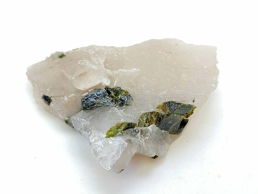 Raw Green Tourmaline & Clear Quartz Crystal - No.14