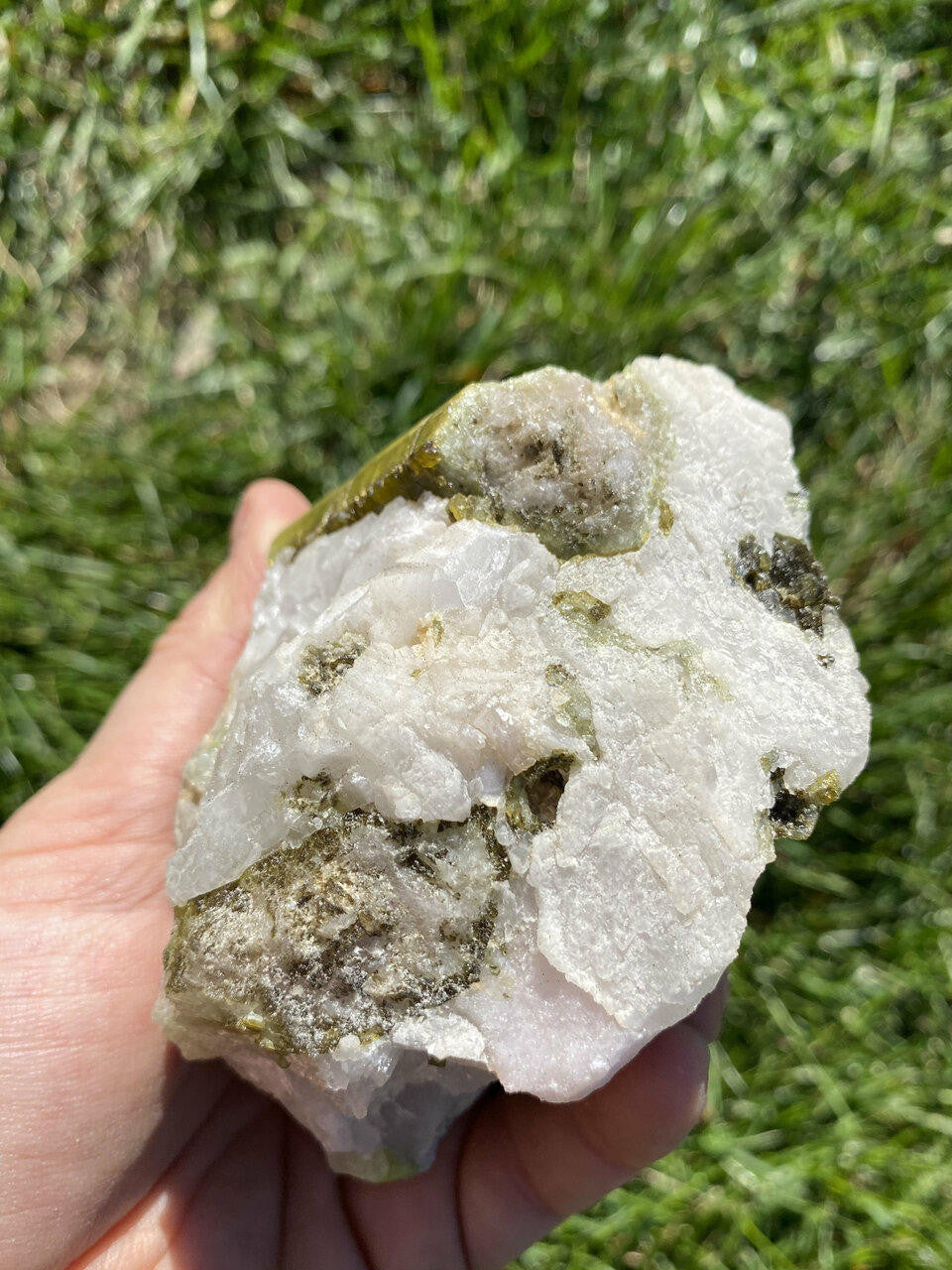 Raw Green Tourmaline & Clear Quartz Crystal - No.29