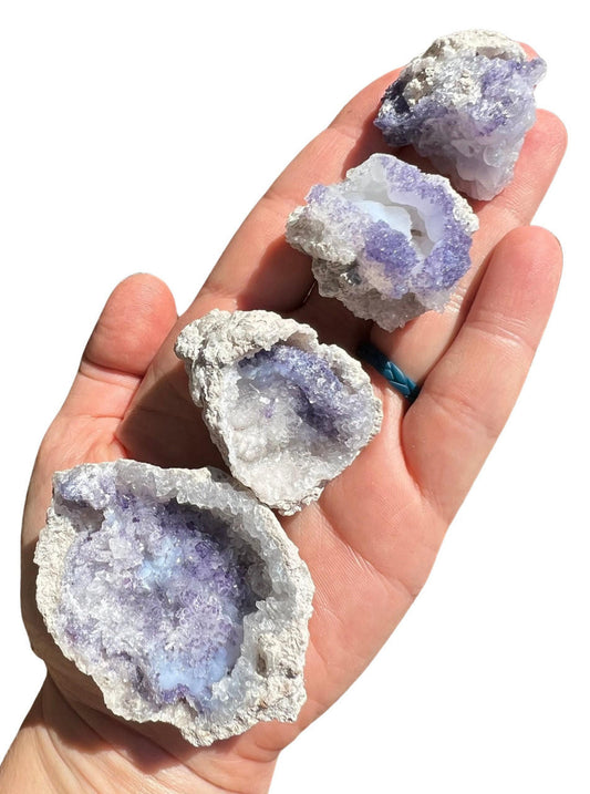Spirit Flower Geode - Raw Fluorite and Chalcedony Geode