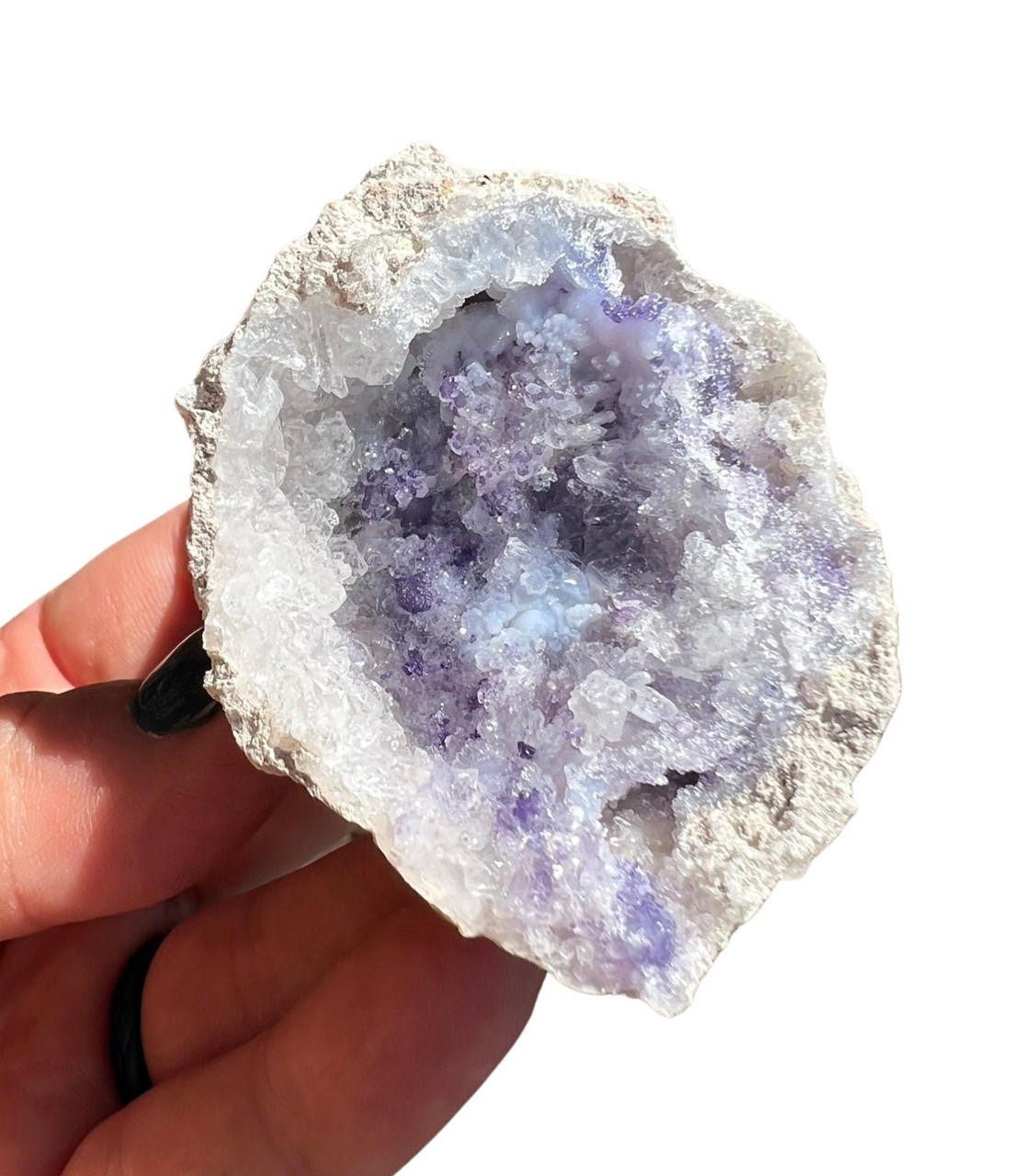 Spirit Flower Geode - Raw Fluorite and Chalcedony Geode