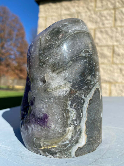Raw Amethyst Standing Crystal Cluster Geode - No.86
