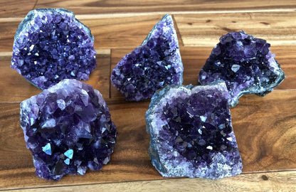Purple vertical crystal cluster geode