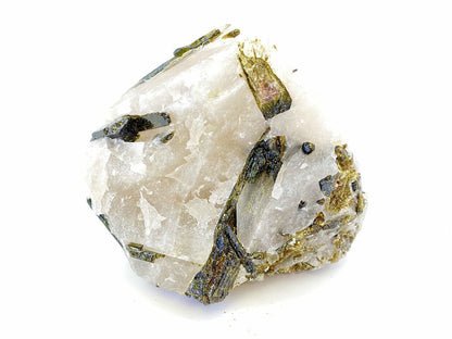 Raw Green Tourmaline & Clear Quartz Crystal - No.12