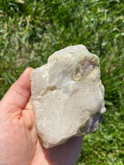 Raw Green Tourmaline & Clear Quartz Crystal - No.29