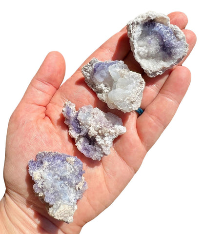Spirit Flower Geode - Raw Fluorite and Chalcedony Geode